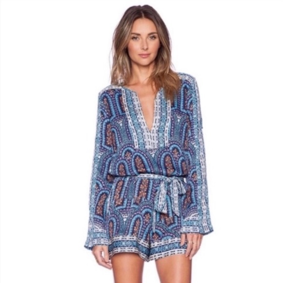 BCBG MaxAzria Melodi Romper Bohemian Long Sleeves Size S - Picture 1 of 6